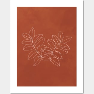 Boho Terracotta, Line Art, Botanical 2 Posters and Art